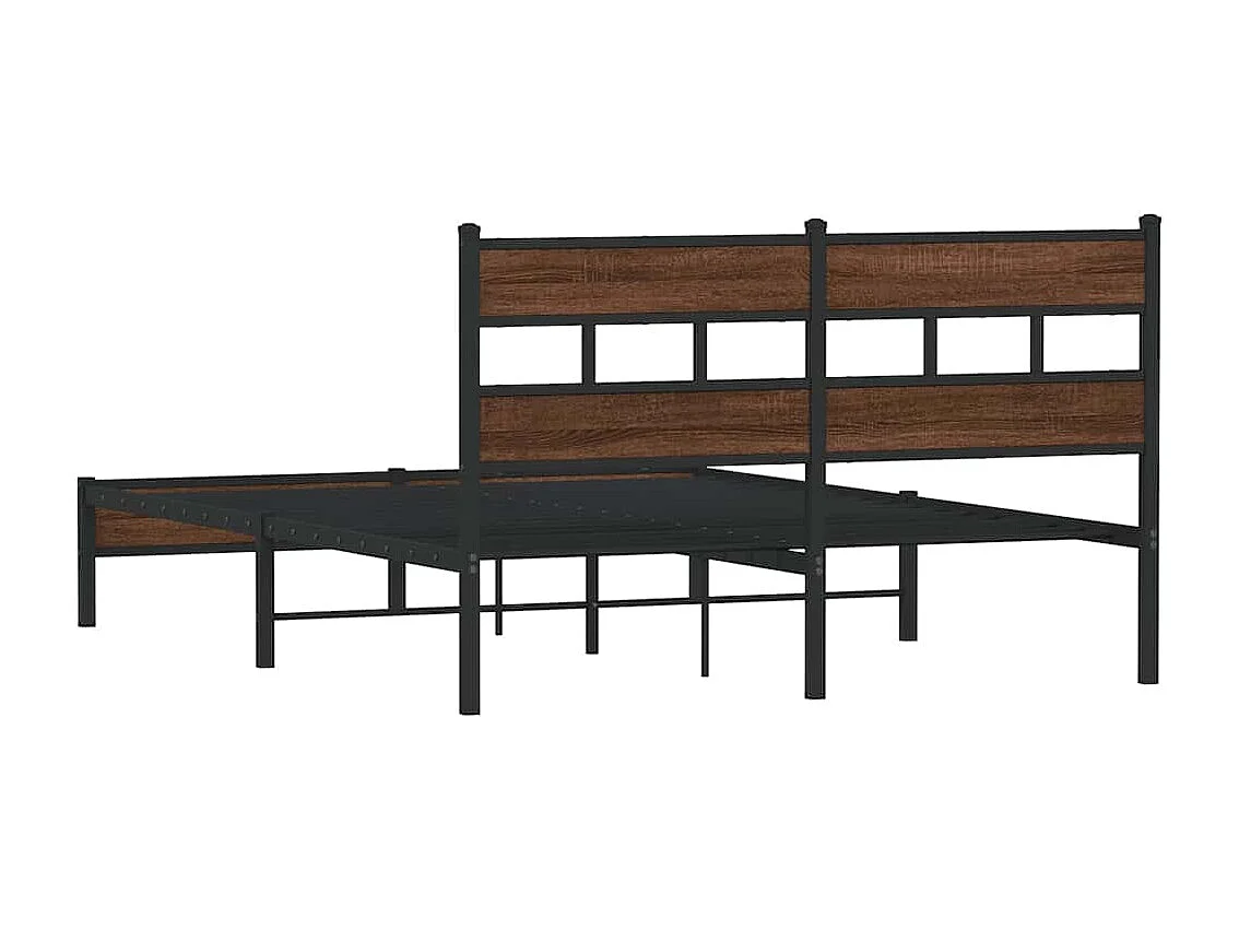 Cadre de lit sans matelas chêne marron 150x200 cm