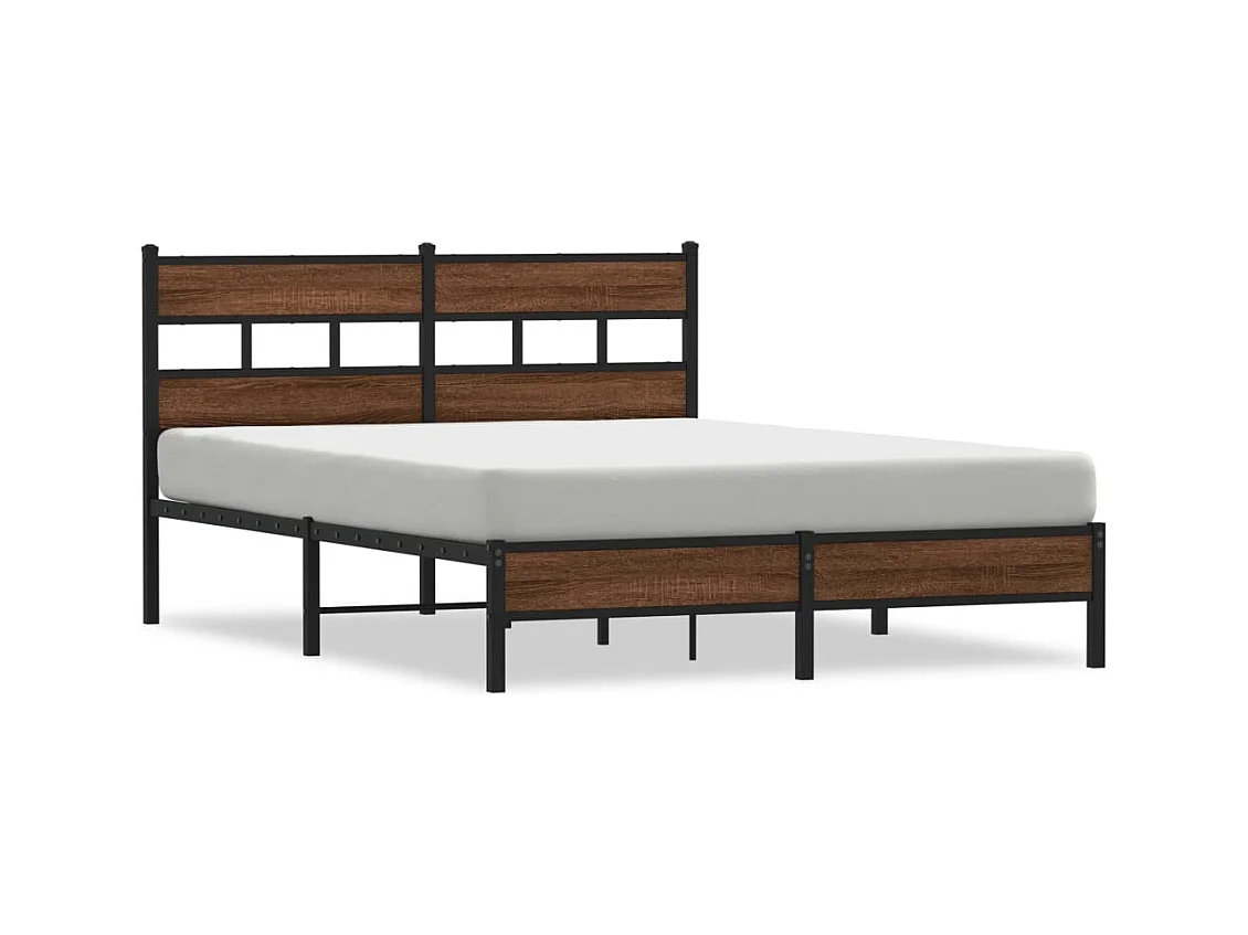 Cadre de lit sans matelas chêne marron 150x200 cm