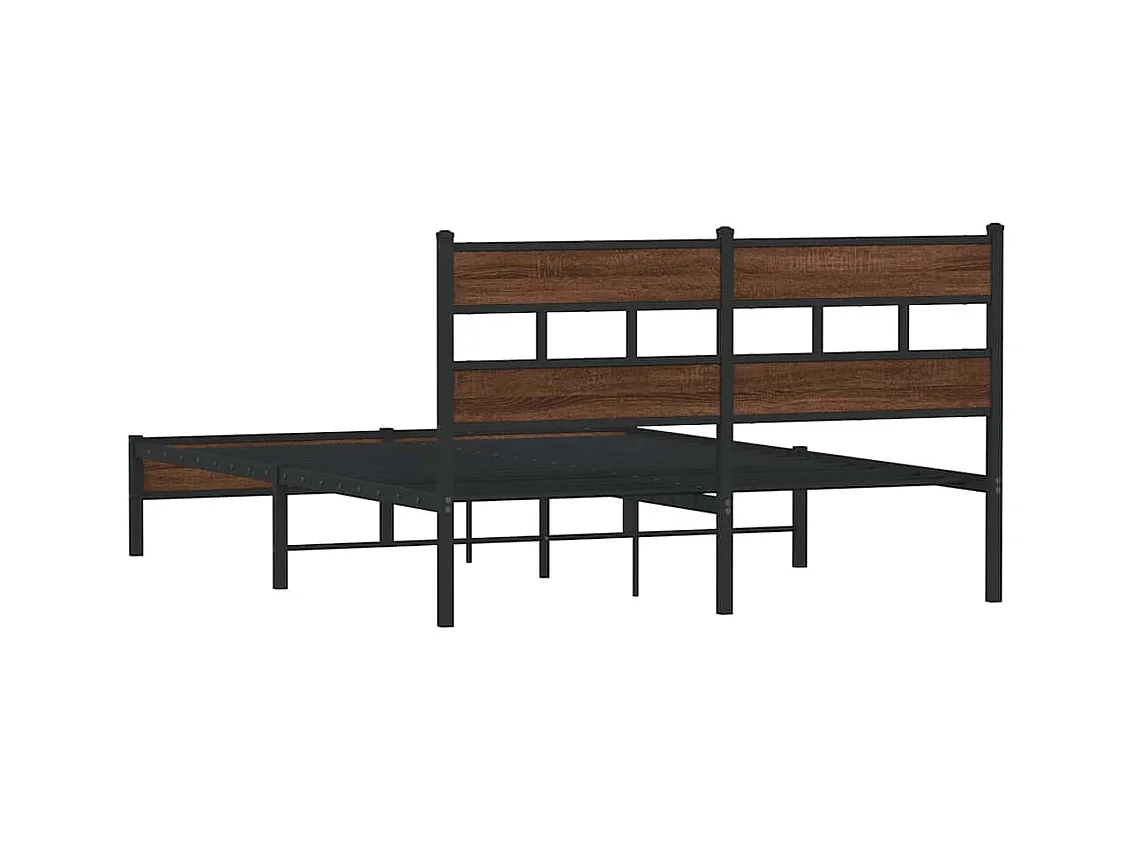 Cadre de lit sans matelas chêne marron 150x200 cm
