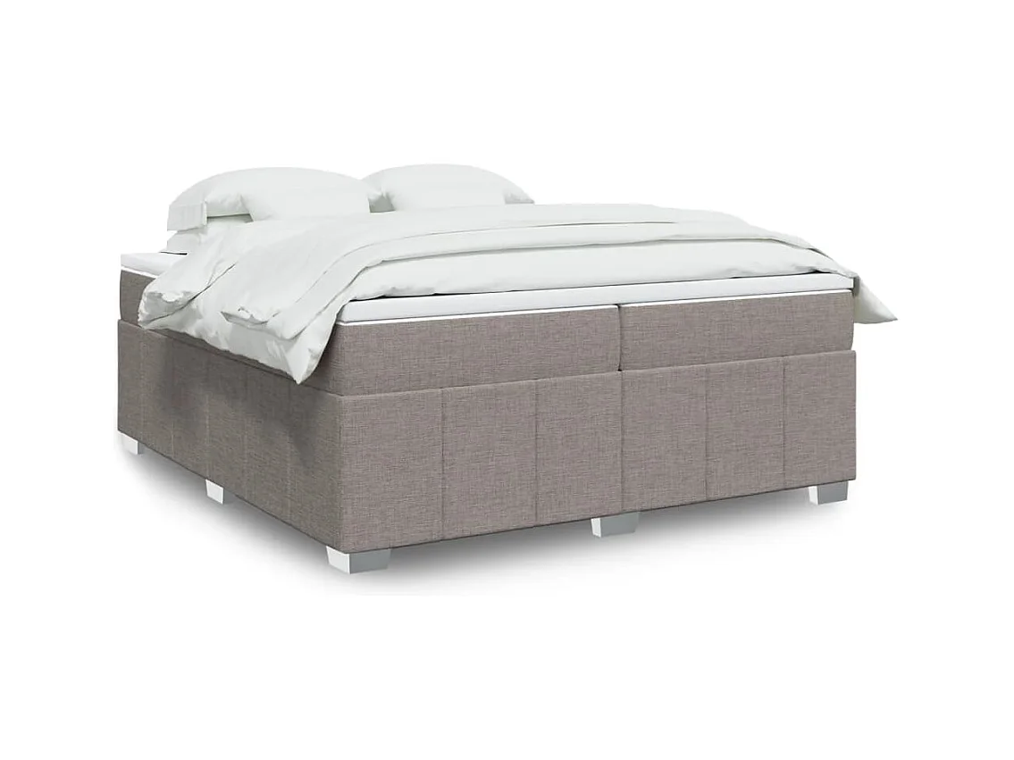 Sommier à lattes de lit avec matelas Taupe 200x200 cm Tissu