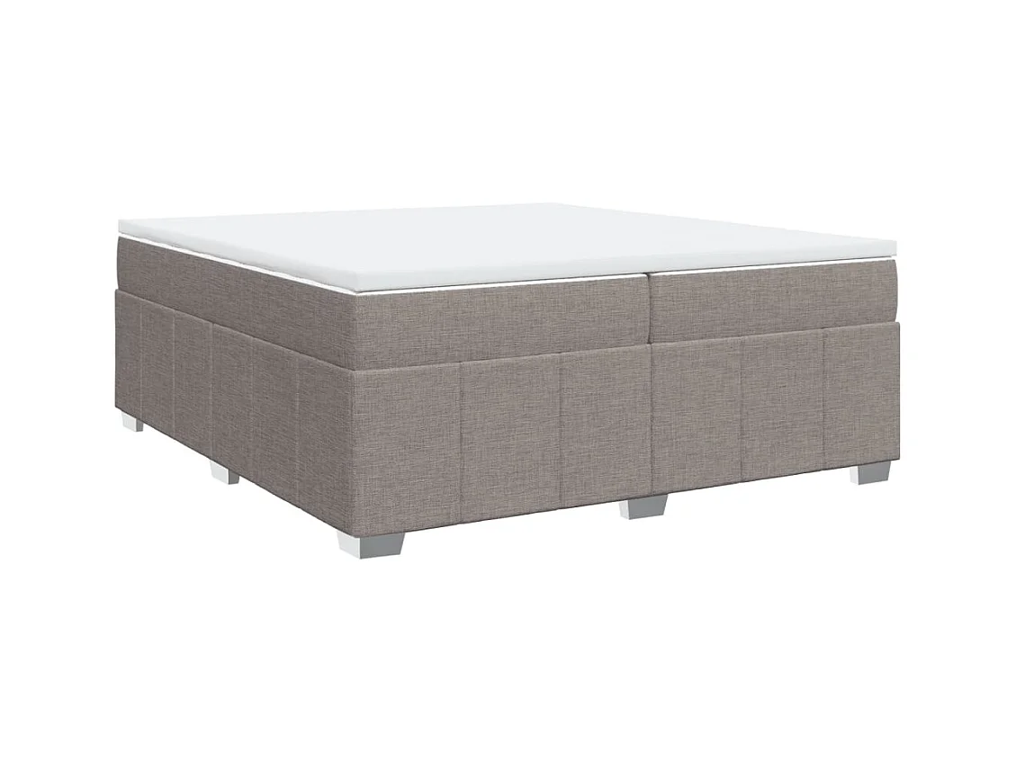 Sommier à lattes de lit avec matelas Taupe 200x200 cm Tissu