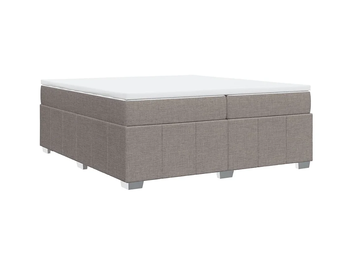 Sommier à lattes de lit avec matelas Taupe 200x200 cm Tissu