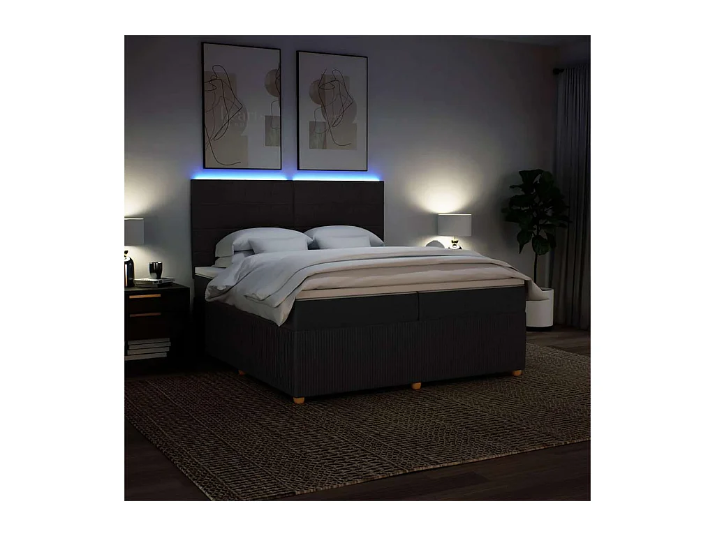 Boxspringbett mit Matratze Schwarz 200x200 cm Stoff