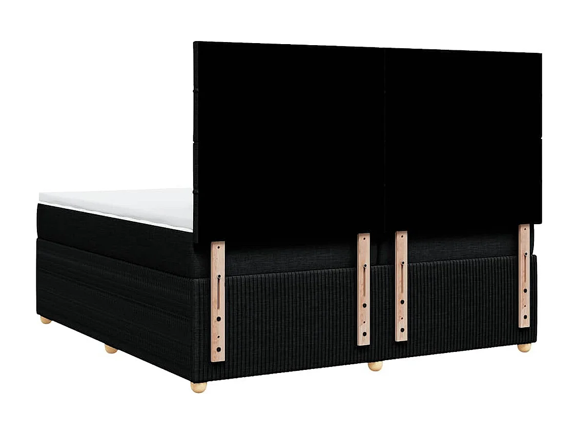 Cama box spring con colchón tela negro 200x200 cm