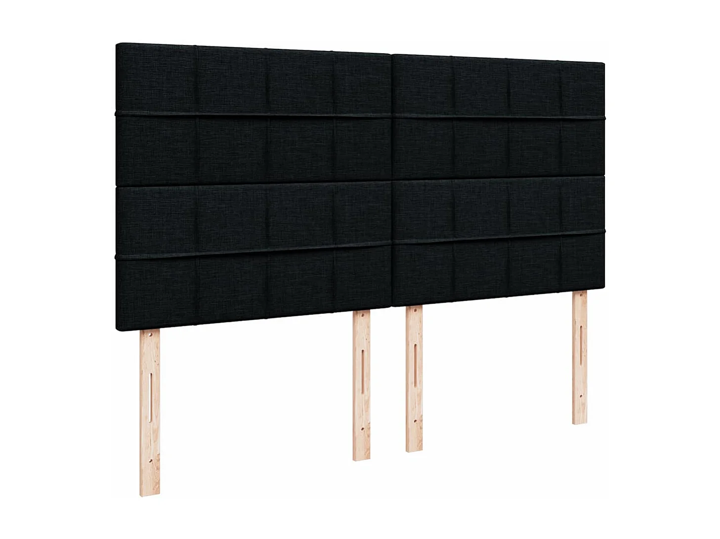 Cama box spring con colchón tela negro 200x200 cm