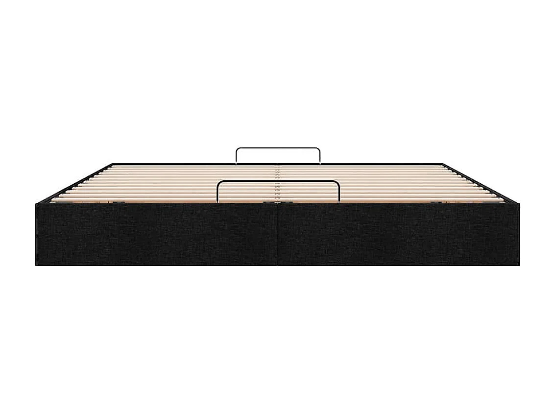 Cadre de lit ottoman sans matelas noir 200x200 cm tissu