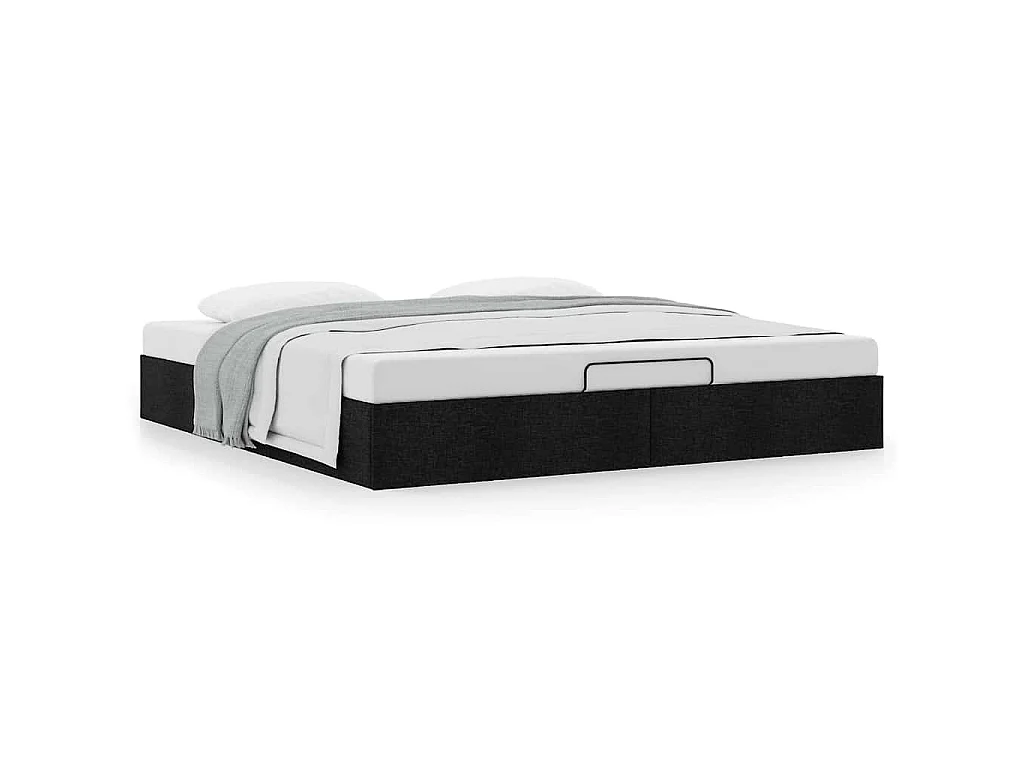 Ottoman-Bett ohne Matratze Schwarz 200x200 cm Stoff