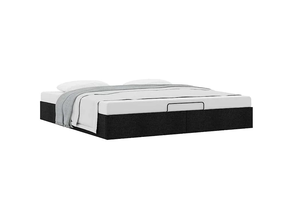 Ottoman-Bett ohne Matratze Schwarz 200x200 cm Stoff
