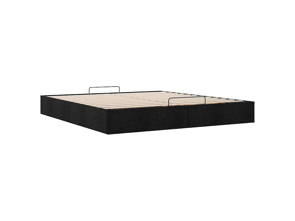 Ottoman-Bett ohne Matratze Schwarz 200x200 cm Stoff