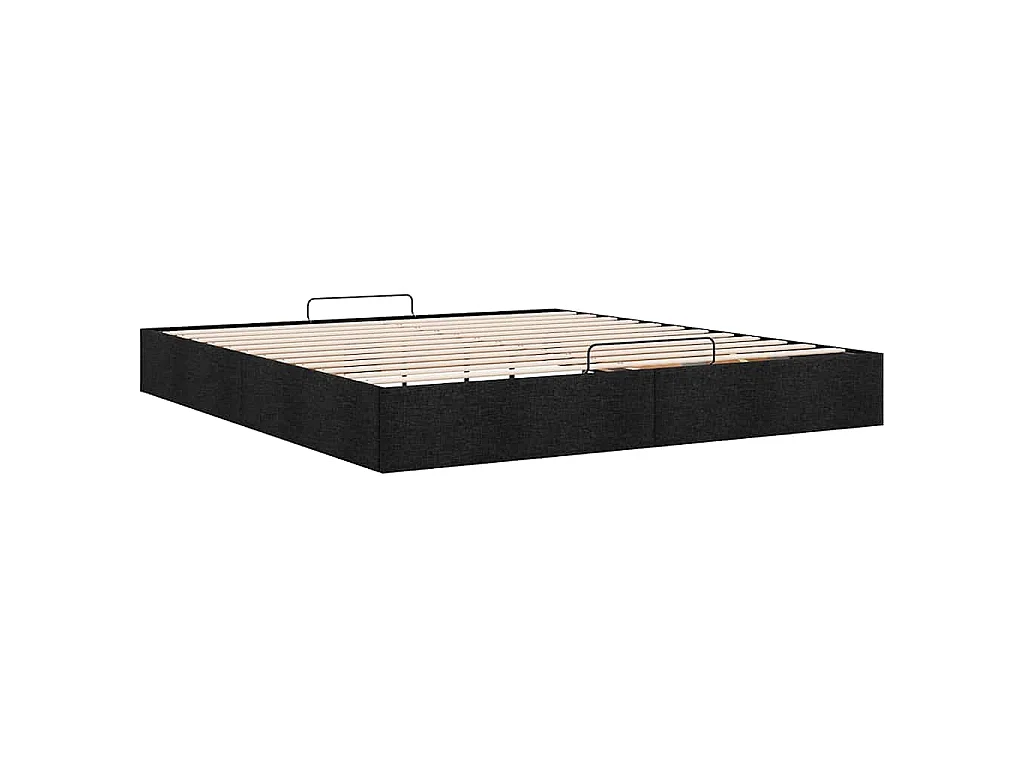 Ottoman-Bett ohne Matratze Schwarz 200x200 cm Stoff