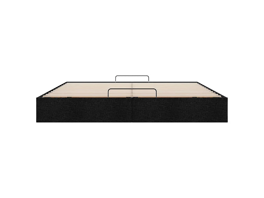 Cadre de lit ottoman sans matelas noir 200x200 cm tissu