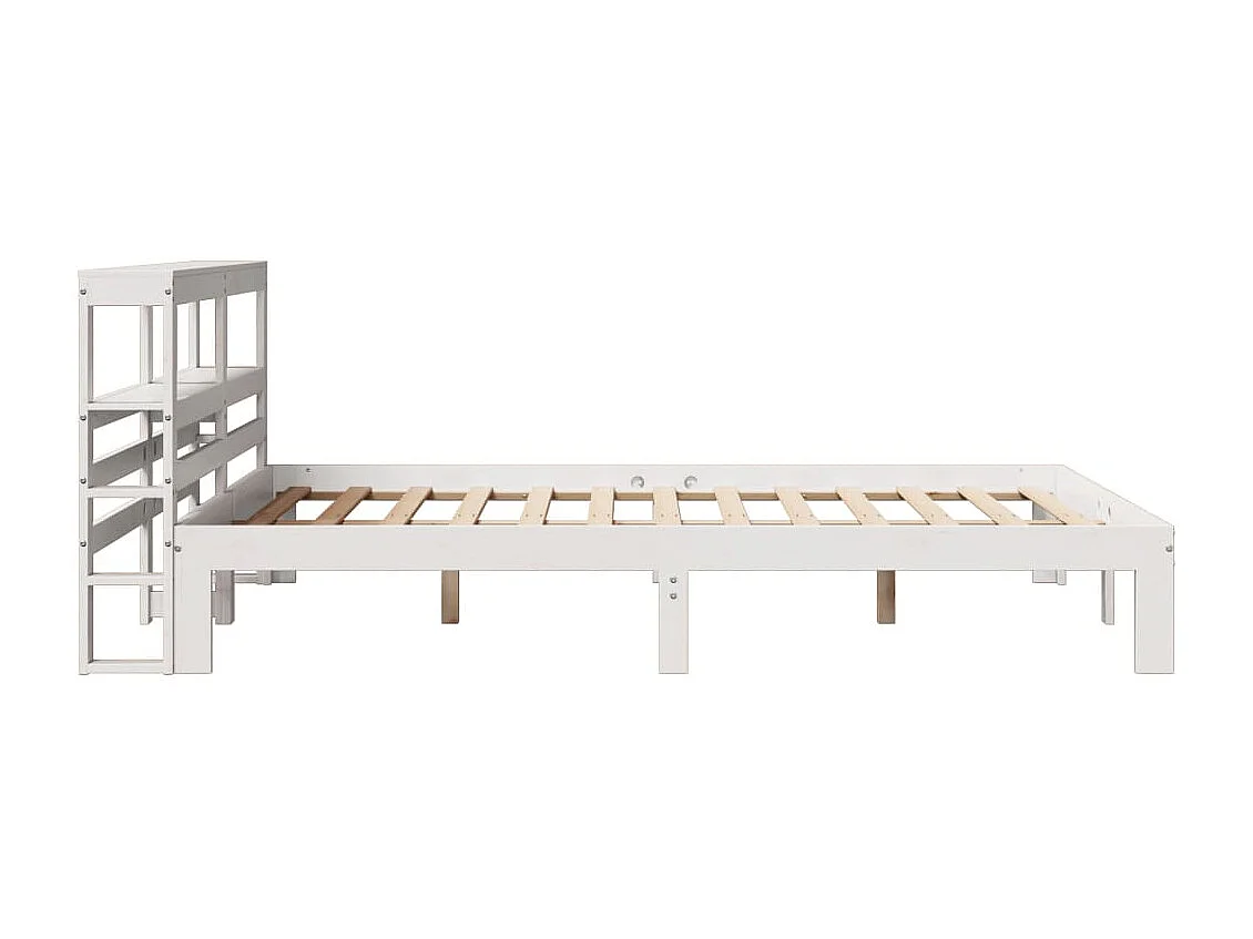 Bettgestell mit Kopfteil ohne Matratze Weiß 150x200 cm