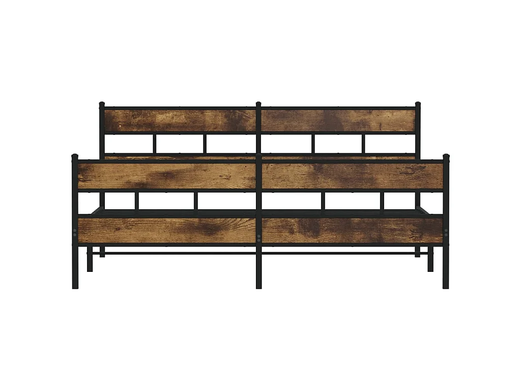 Cadre de lit en métal sans matelas chêne fumé 200x200 cm
