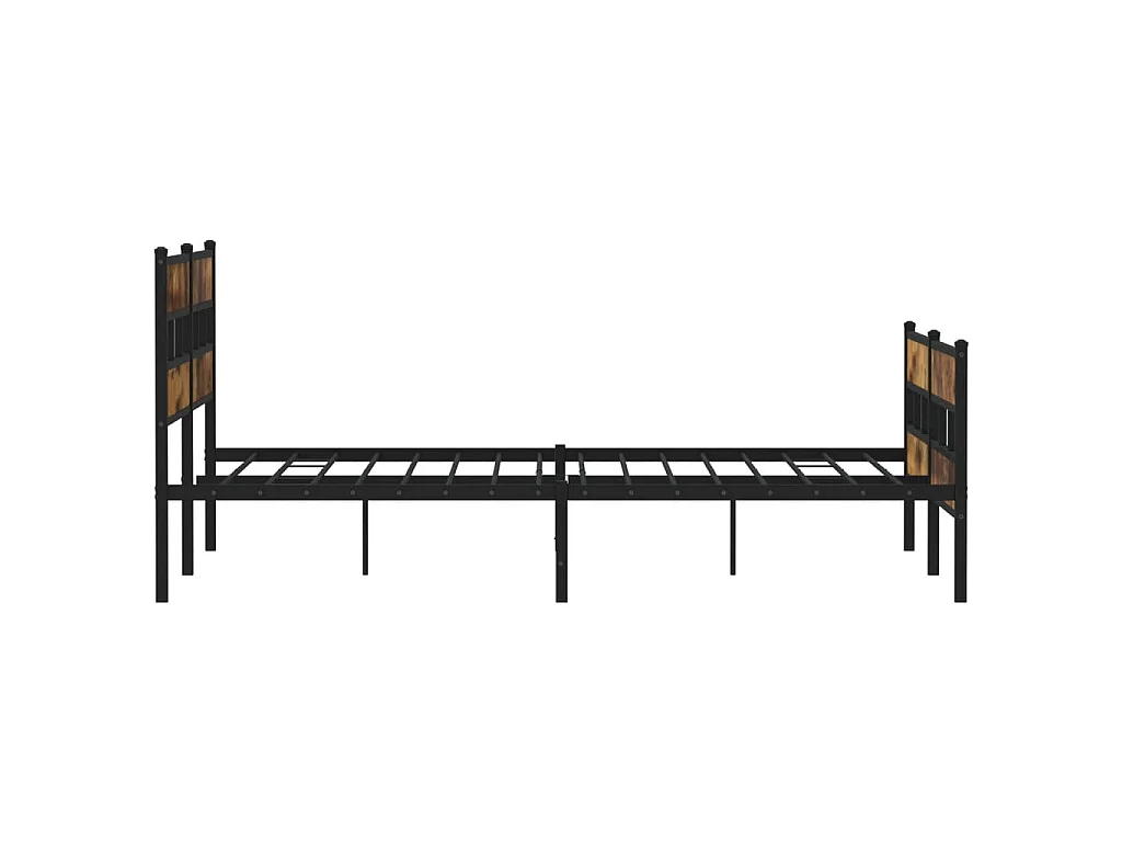 Cadre de lit en métal sans matelas chêne fumé 200x200 cm