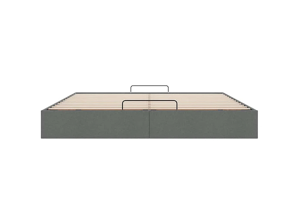 Cadre de lit ottoman sans matelas gris foncé 200x200 cm tissu