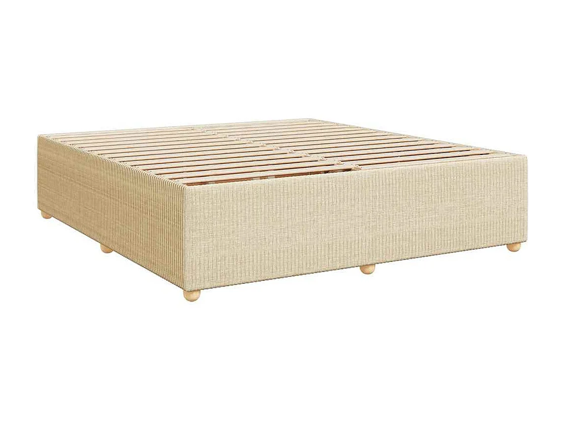 Boxspring met matras stof crèmekleurig 200x200 cm