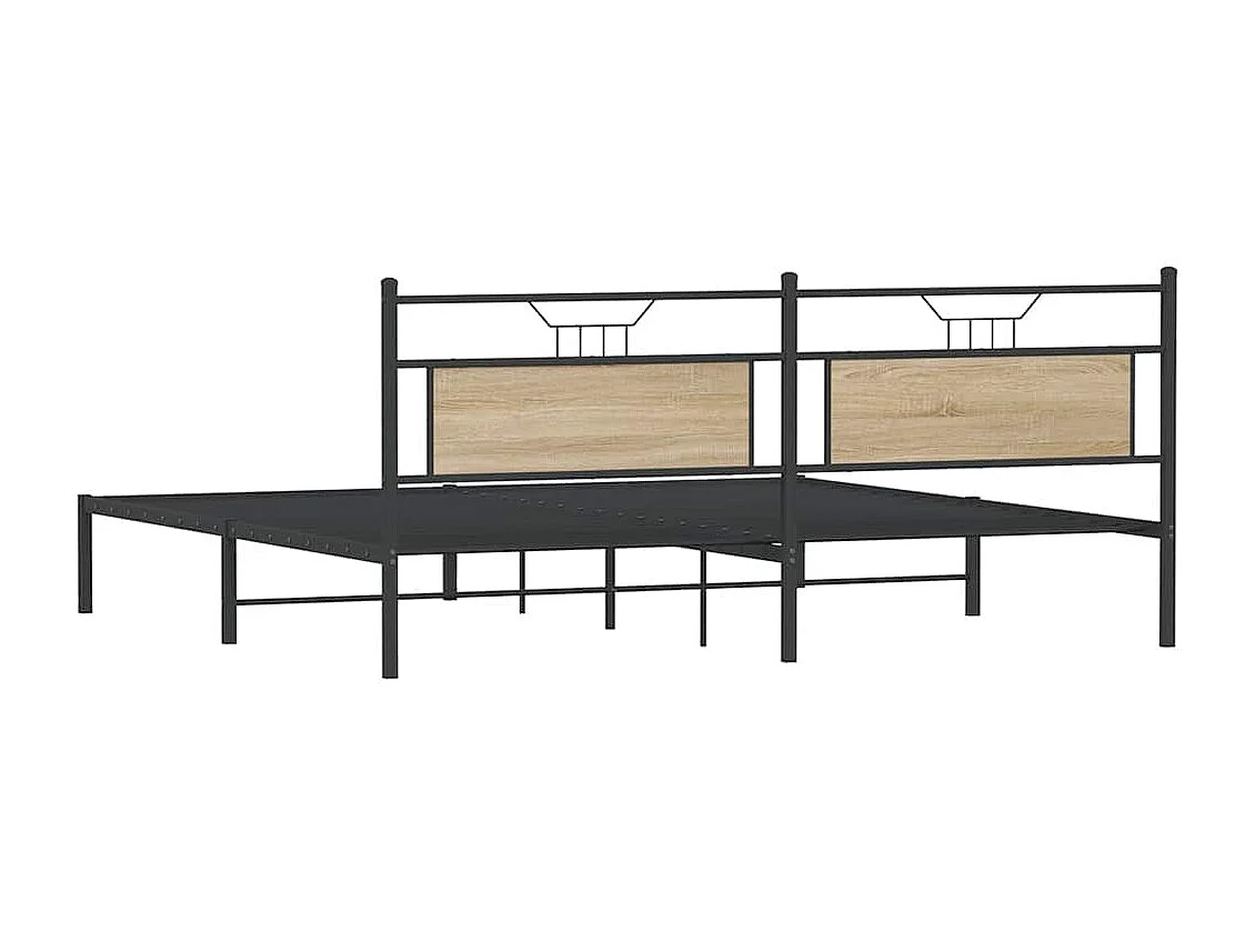 Bedframe zonder matras 193x201cm spaanplaat sonoma eikenkleurig