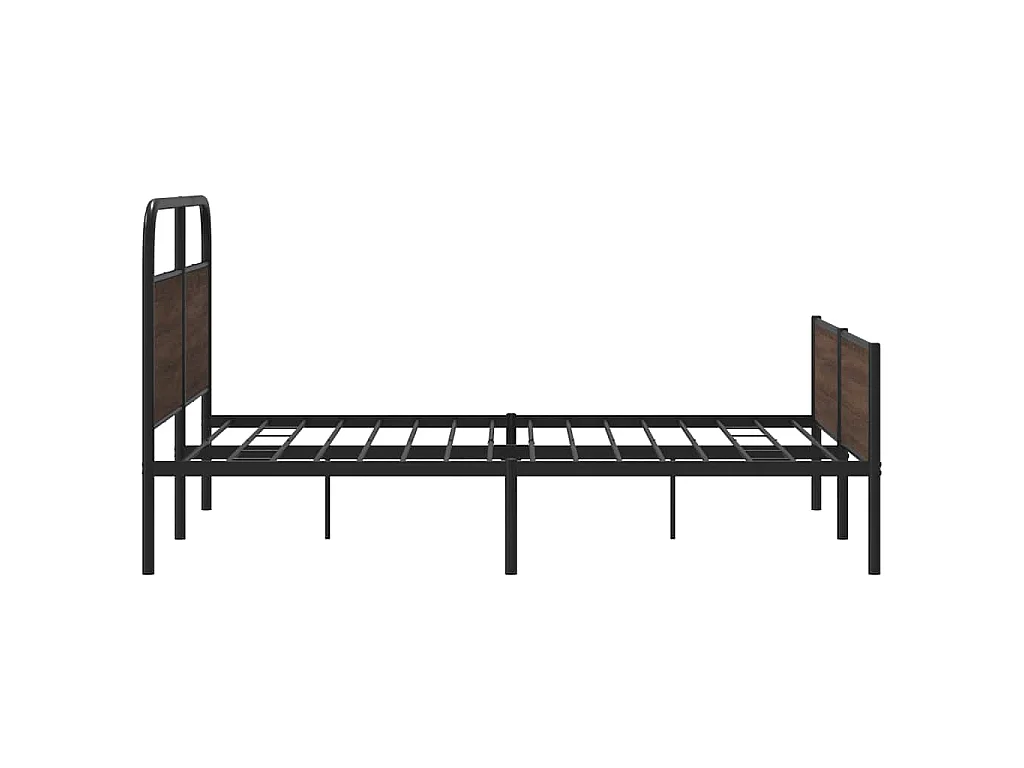 Metallbett ohne Matratze Braun Eichen-Optik 150x200 cm