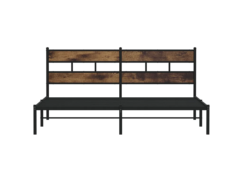 Estructura de cama sin colchón metal roble ahumado 193x203 cm