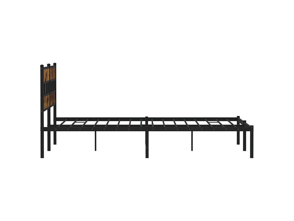 Estructura de cama sin colchón metal roble ahumado 193x203 cm