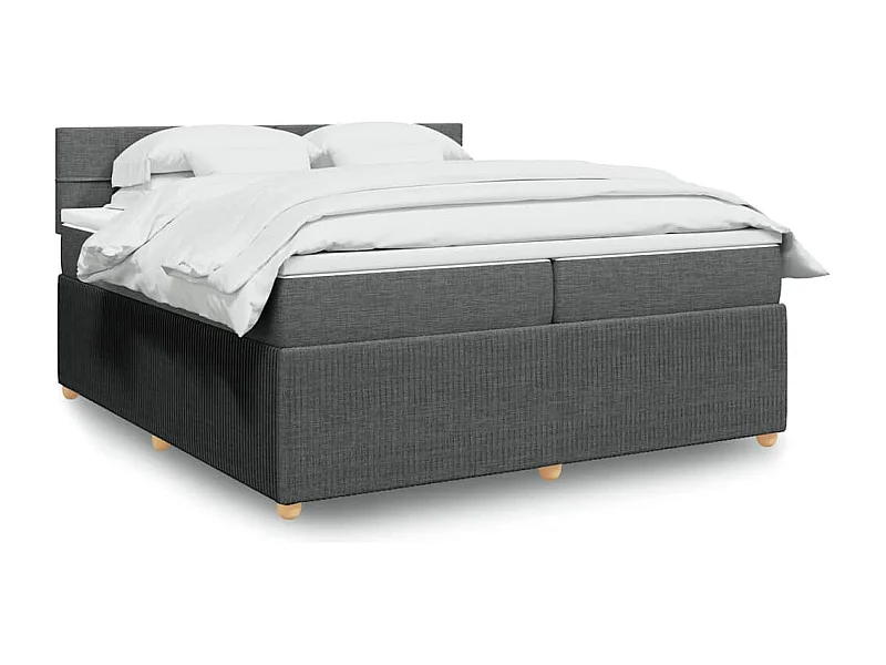 Boxspringbett mit Matratze Dunkelgrau 200x200 cm Stoff
