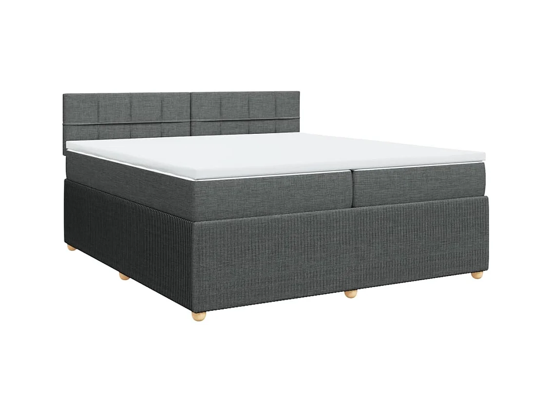 Boxspringbett mit Matratze Dunkelgrau 200x200 cm Stoff