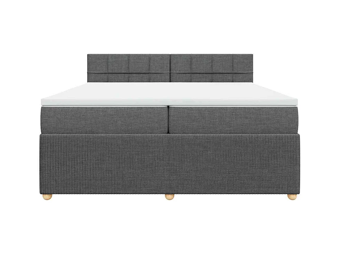Boxspringbett mit Matratze Dunkelgrau 200x200 cm Stoff