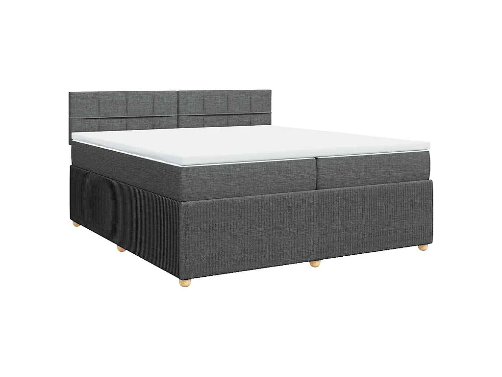 Boxspringbett mit Matratze Dunkelgrau 200x200 cm Stoff