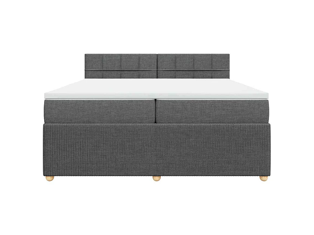Boxspringbett mit Matratze Dunkelgrau 200x200 cm Stoff