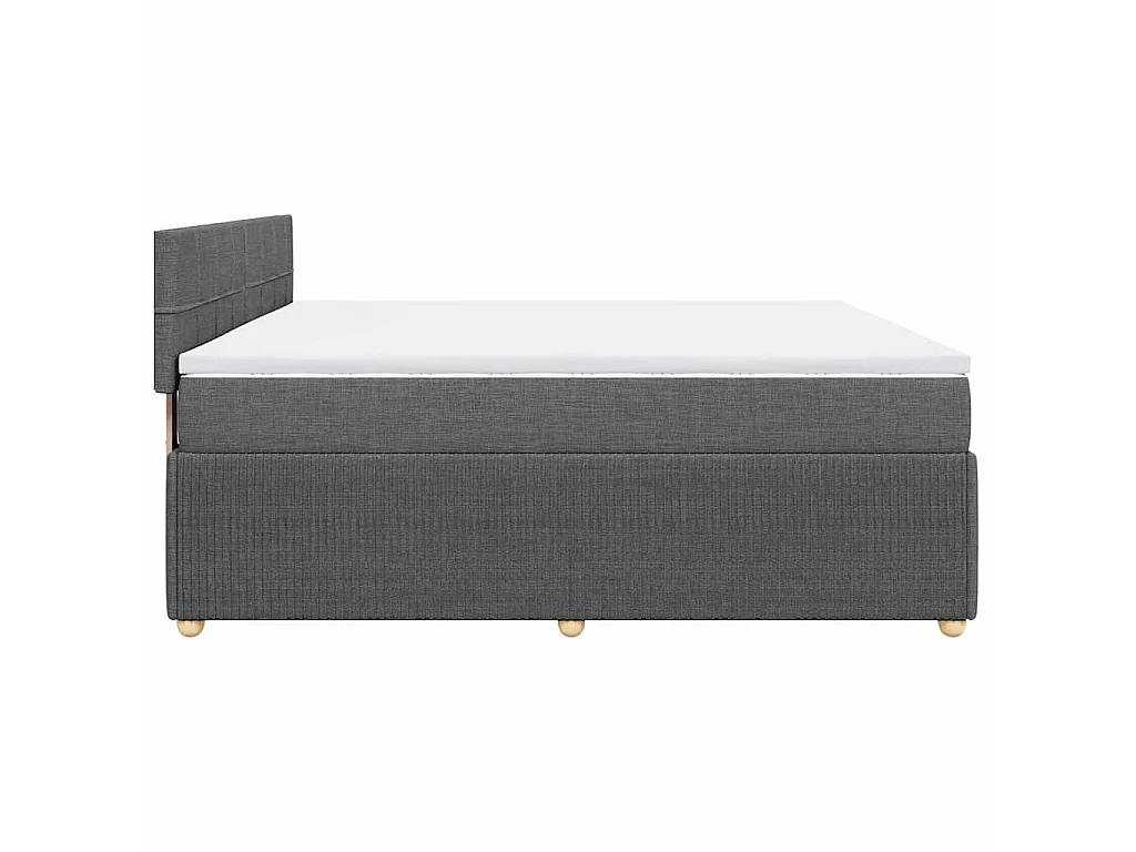 Boxspringbett mit Matratze Dunkelgrau 200x200 cm Stoff