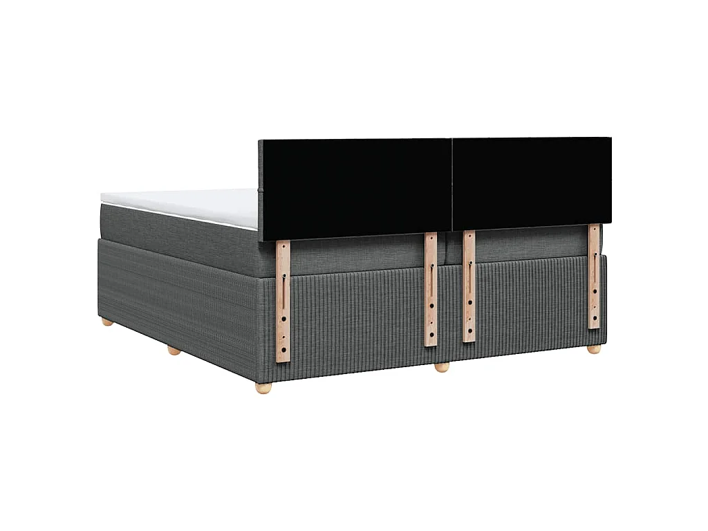 Boxspringbett mit Matratze Dunkelgrau 200x200 cm Stoff