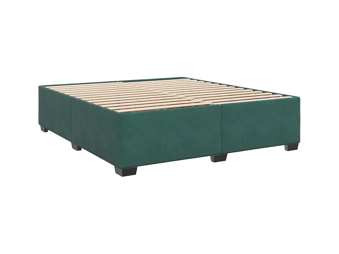 Sommier à lattes de lit et matelas Vert foncé 200x200cm Velours