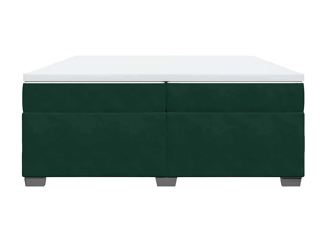 Boxspringbett mit Matratze Dunkelgrün 200x200 cm Samt