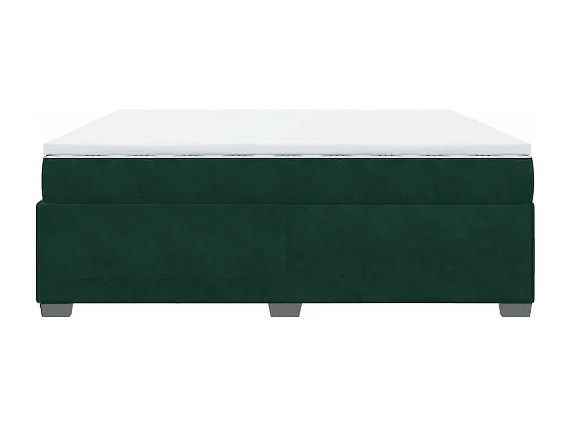 Boxspringbett mit Matratze Dunkelgrün 200x200 cm Samt