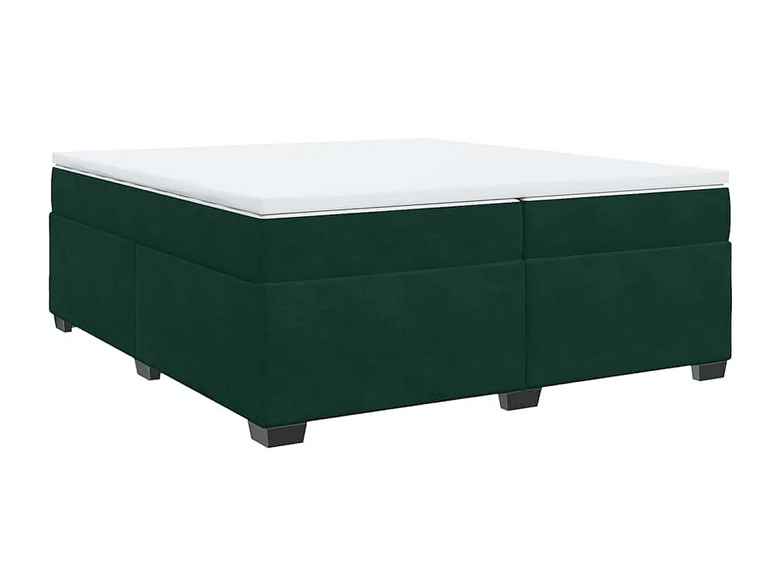 Boxspringbett mit Matratze Dunkelgrün 200x200 cm Samt