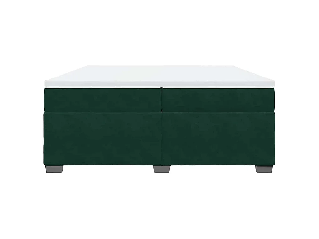 Cama box spring con colchón terciopelo verde oscuro 200x200 cm