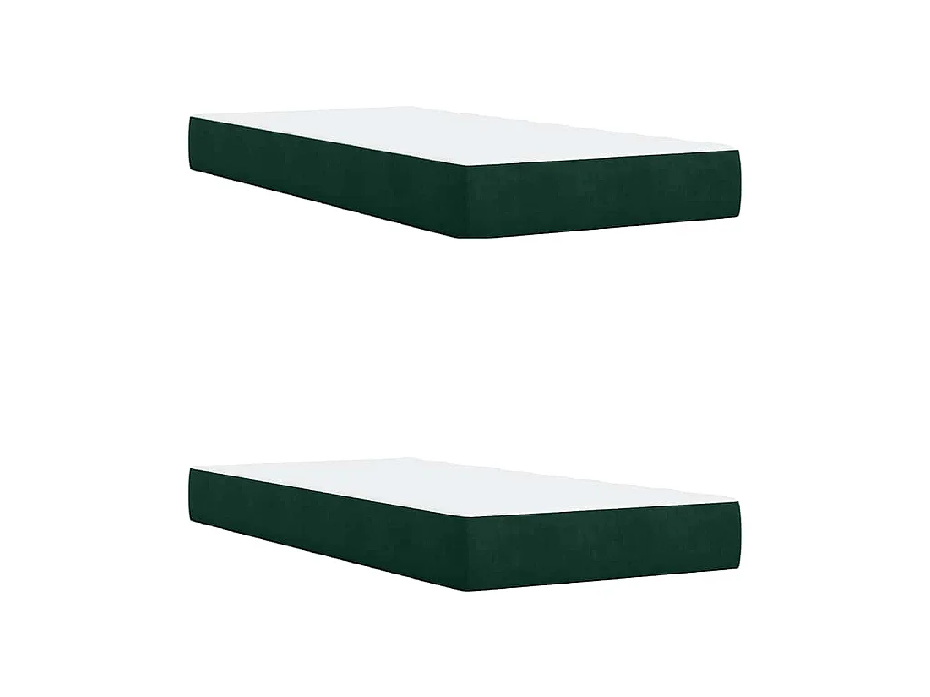 Cama box spring con colchón terciopelo verde oscuro 200x200 cm
