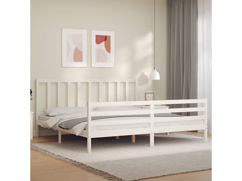 Bedframe zonder matras massief grenenhout wit 200x200 cm
