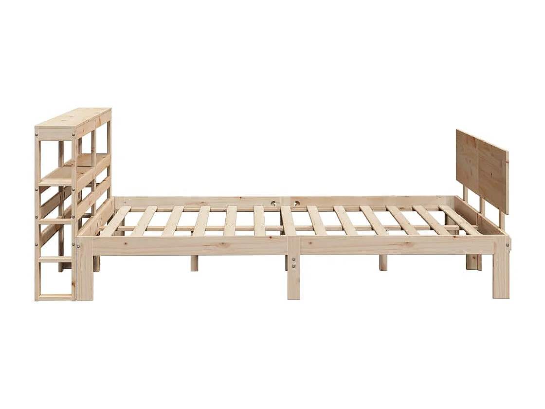 Bedframe met hoofdbord massief grenenhout 150x200 cm