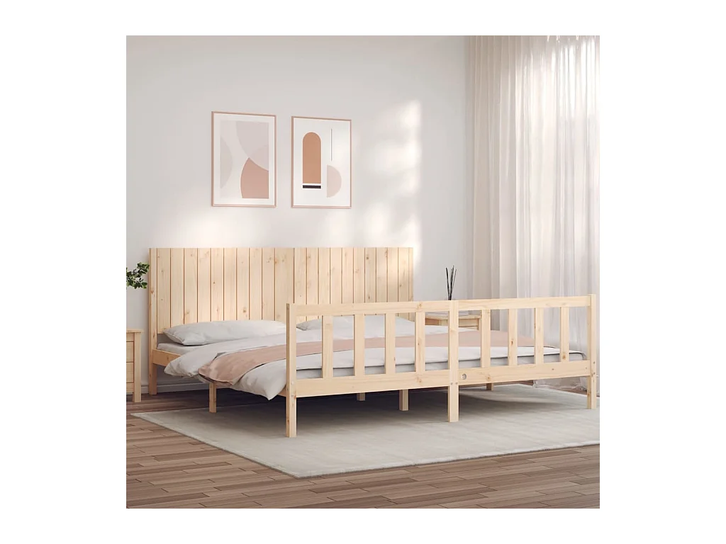 Giroletto senza Materasso 200x200 cm in Legno Massello di Pino