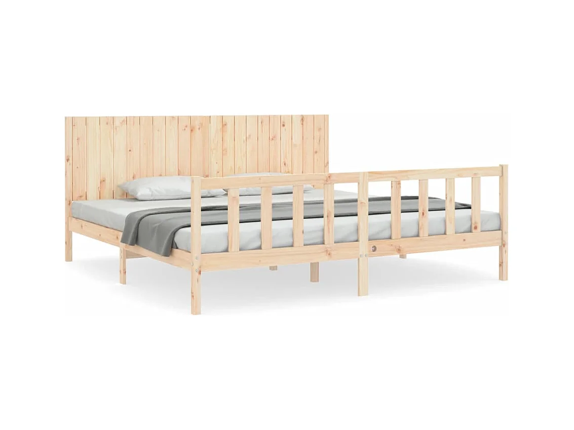 Giroletto senza Materasso 200x200 cm in Legno Massello di Pino