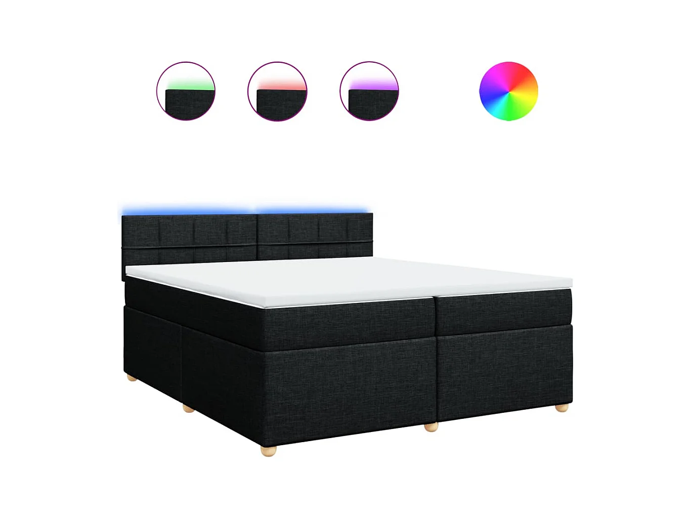 Boxspring met matras stof zwart 200x200 cm