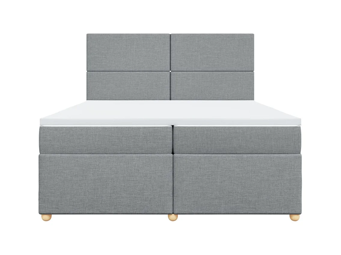 Sommier à lattes de lit avec matelas Gris clair 200x200cm Tissu