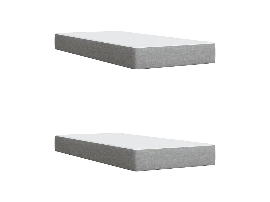 Cama box spring con colchón tela gris claro 200x200 cm