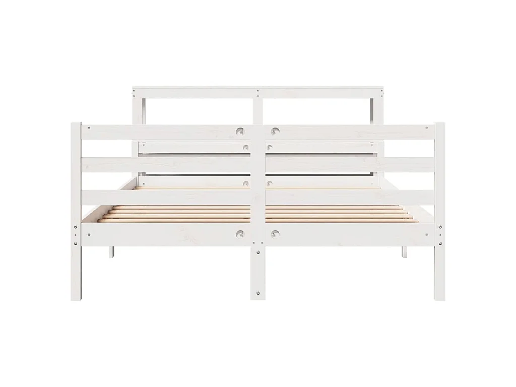 Estrutura de cama c/ cabeceira 150x200 cm pinho maciço branco