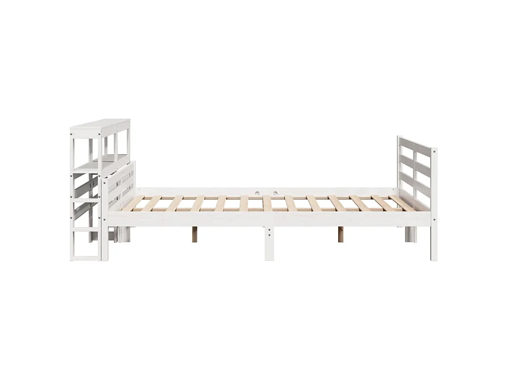 Estrutura de cama c/ cabeceira 150x200 cm pinho maciço branco