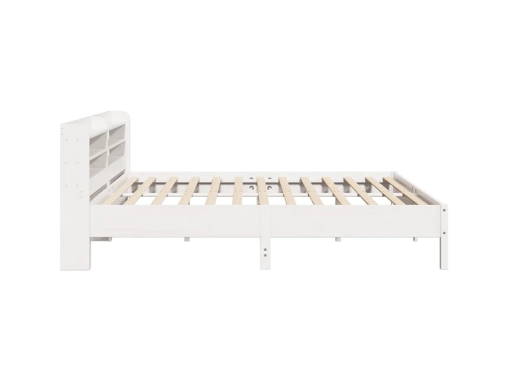Cadre de lit sans matelas blanc 200x200 cm bois massif de pin