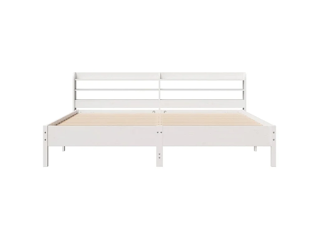 Bedframe zonder matras massief grenenhout wit 200x200 cm