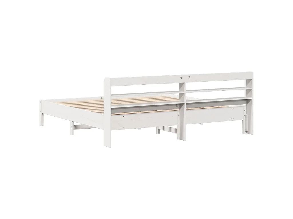 Bedframe zonder matras massief grenenhout wit 200x200 cm