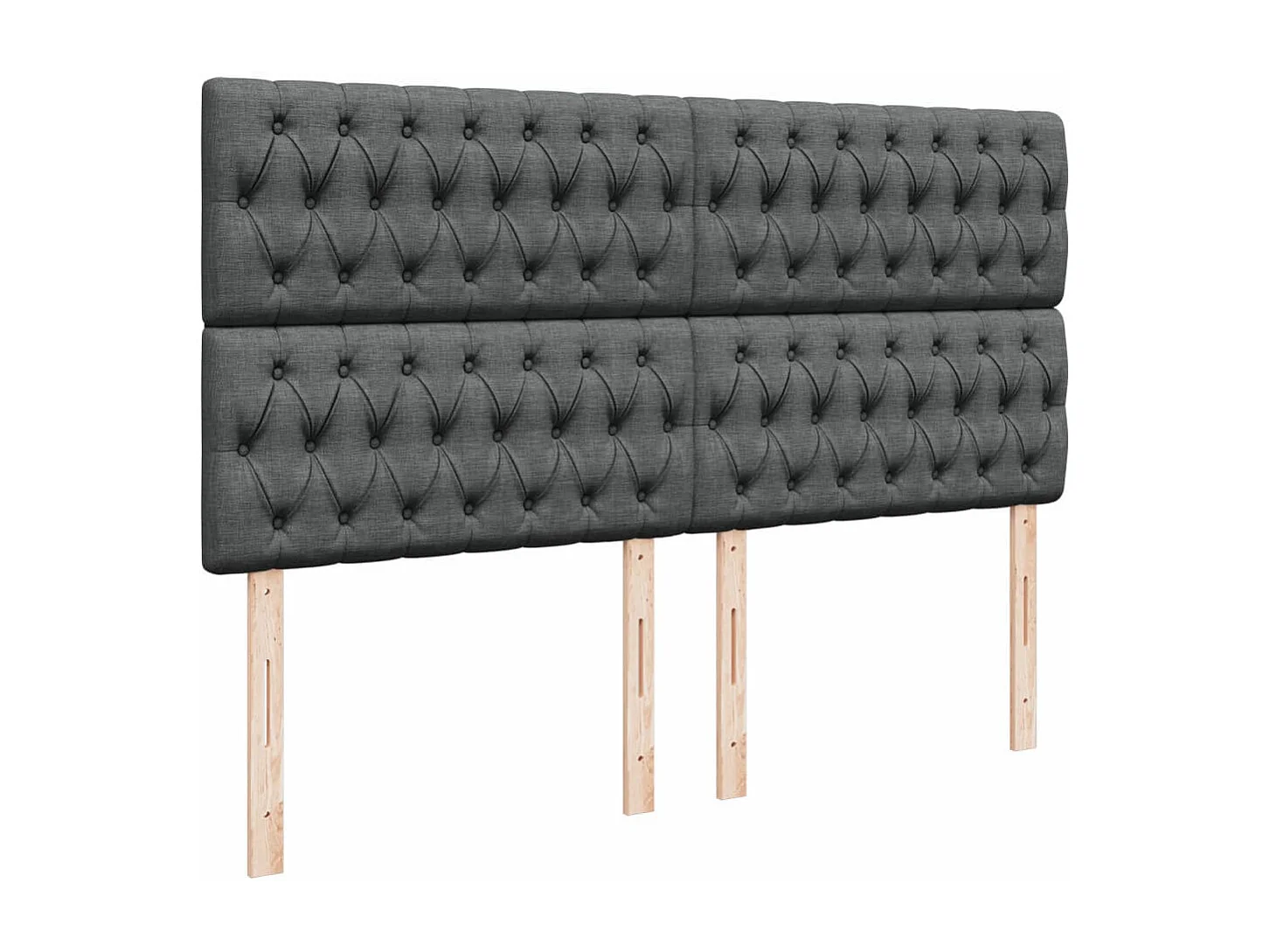 Cama box spring con colchón tela gris oscuro 200x200 cm